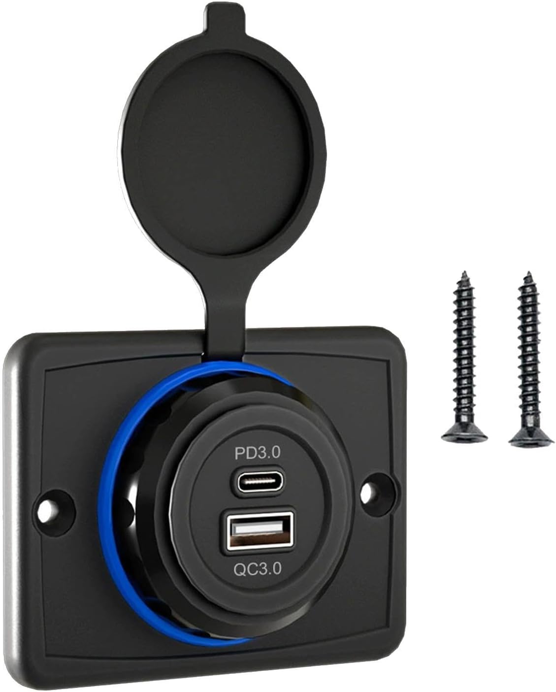 Amazon.co.jp: 車用 USB ソケット - 車用充電器ソケット QC3.0 ポート、PD USB C 電源コンセント |防水 ...