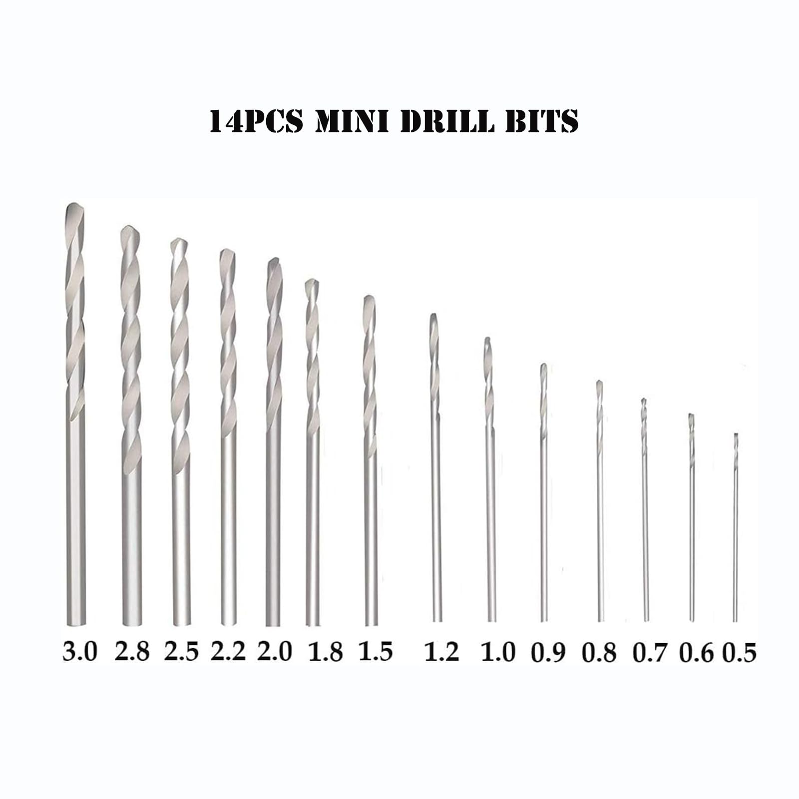 12cm Trapano Mano con 14 Pezzi Mini Twist Bits 0.5mm-3mm Argento Grande Trapani a Mano per Modellismo