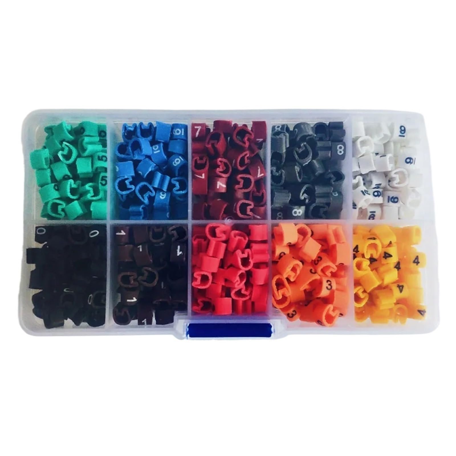 Cable Markers,Wire Marker,150-500PCS EC-0 EC-1 EC-2 Number 0 to 9 Size 1.5 sqmm Mix Colored PVC(Ec 1 500pcs)