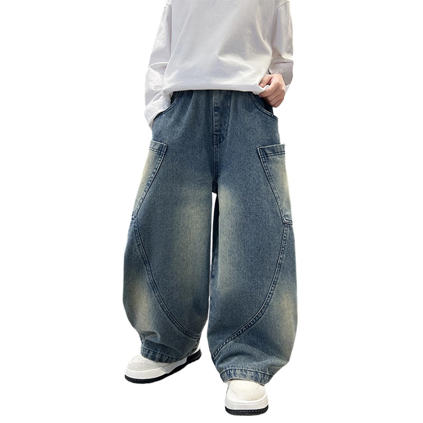 Pantalones Vaqueros duraderos para niños para Jugar, cómodos, elásticos, Informales, con Rodillas reforzadas.