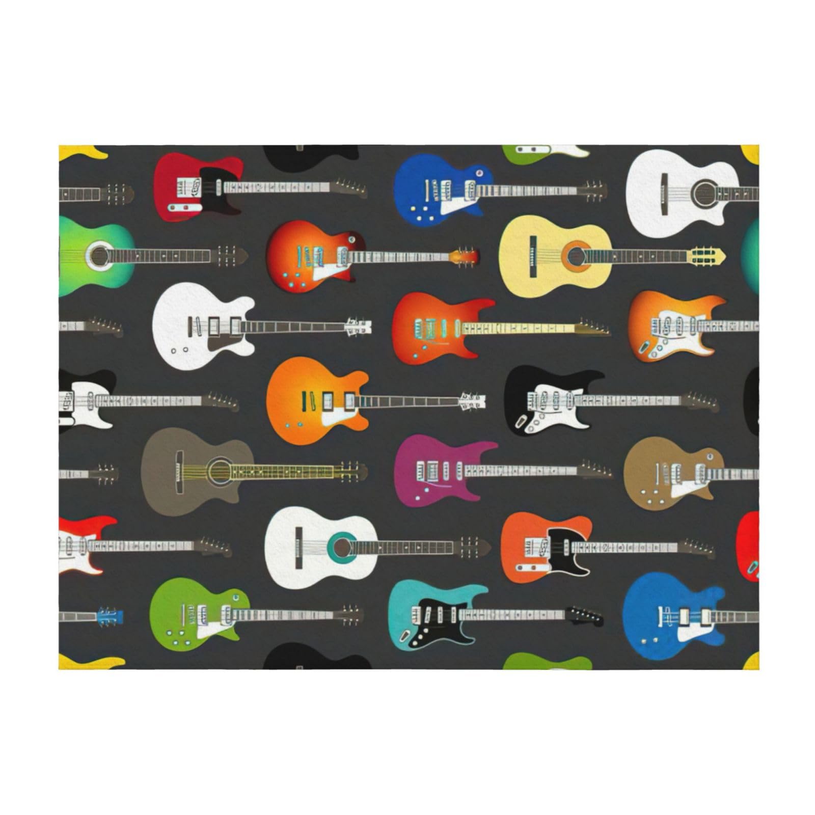 Couverture de lit imprimé guitare pour des soirées cocooning confortables