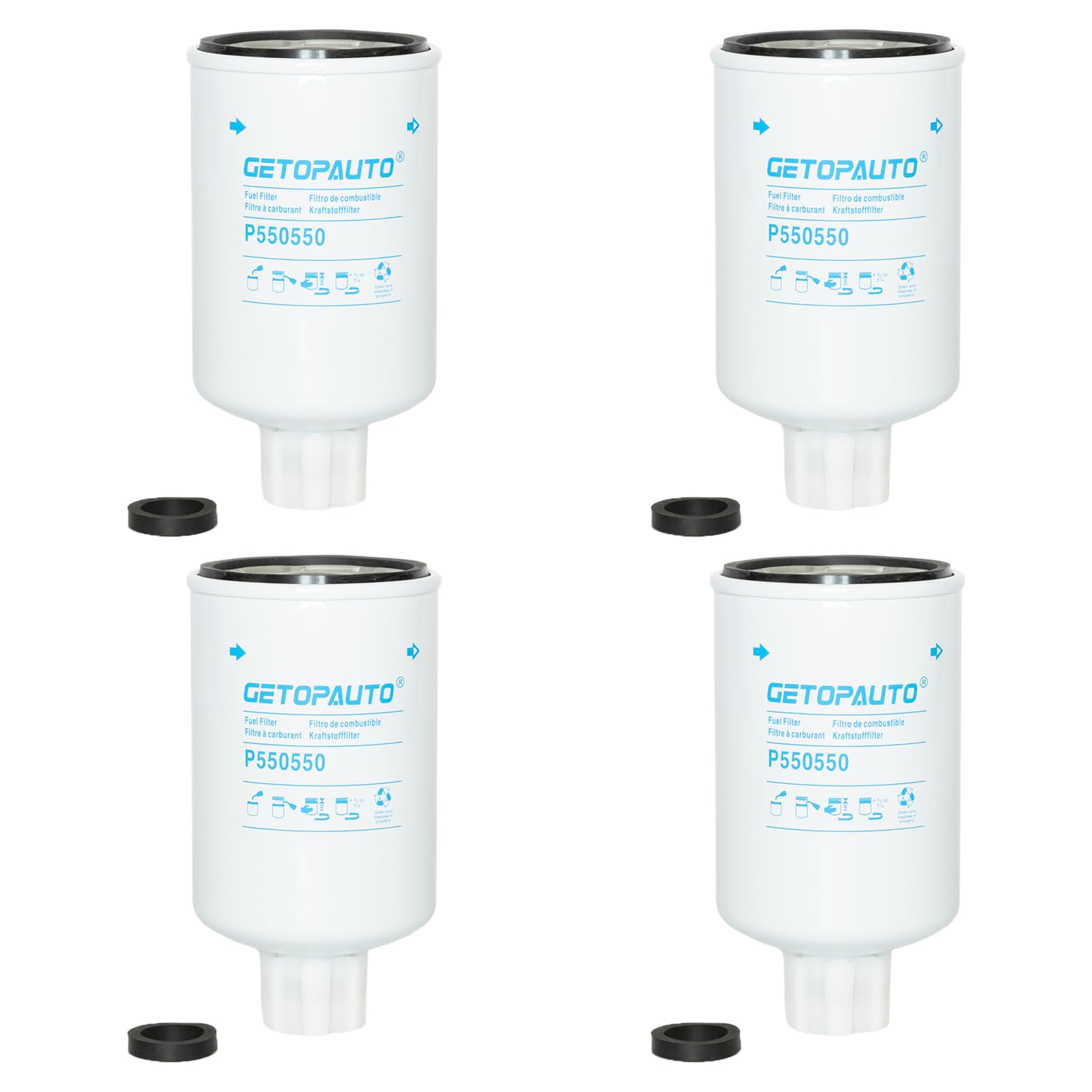 GETOPAUTOP550550 Fuel Filter Compatible with Airdog 100 150 Replace P551315(set of 4)
