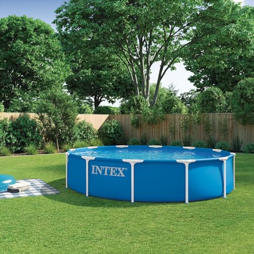 INTEX 28210EP 12Ft X 30In Metal Frame Above Ground Swimming Pool, Pool Only (Pump Not Included)