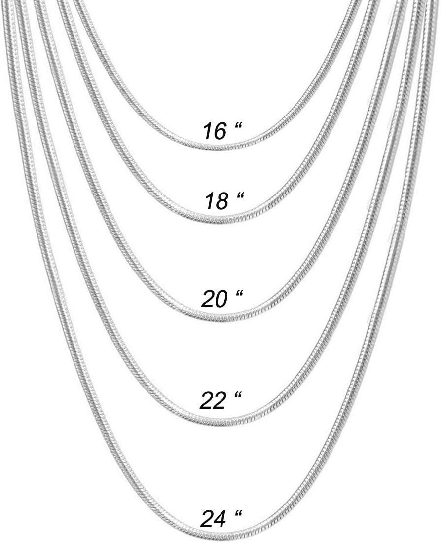 20 PCS Silver Plated Snake Chain with Lobster Clasps for DIY Jewelry Making and Necklace Chain Replace(4x 16",4x 18",4x 20",4x 22",4x 24" inch, 1.2mm) - Promotion Price