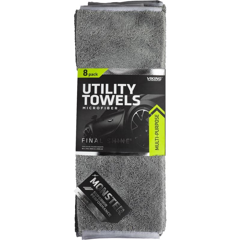 VIKING Car Care Utility Towels, 8 Pack