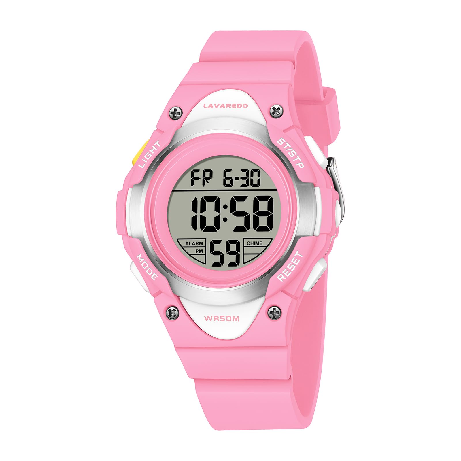 Timever Orologio Digitale Bambina Bambino con cinturino in silicone, impermeabile 5 ATM, orologio sportivo da polso ragazza ragazzo con sveglia, cronometro, data, luce
