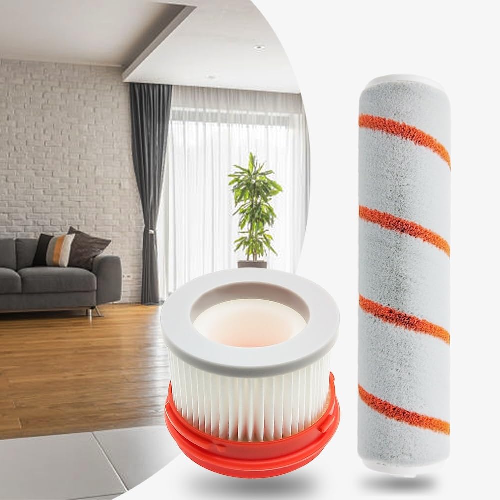 Compatible para Xiaomi filtro y cepillo rodante serie Dreame V8 a V16 | Juego coordinado para recambios diarios(Orange)