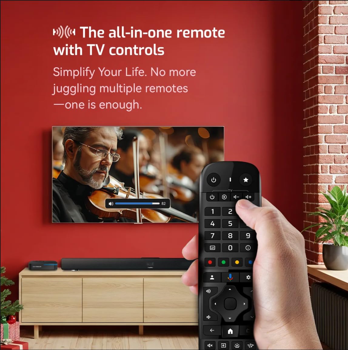 RockTek RC45 Bluetooth Voice Remote – Compatible with Google TV & Android TV, Air Mouse, IR Learning, Backlit Keys — view 5