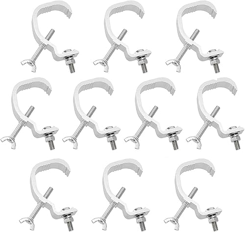 Paquete de 10 abrazaderas de iluminación de escenario resistentes, abrazaderas de aleación de aluminio de capacidad de carga de 45 libras, ajuste de