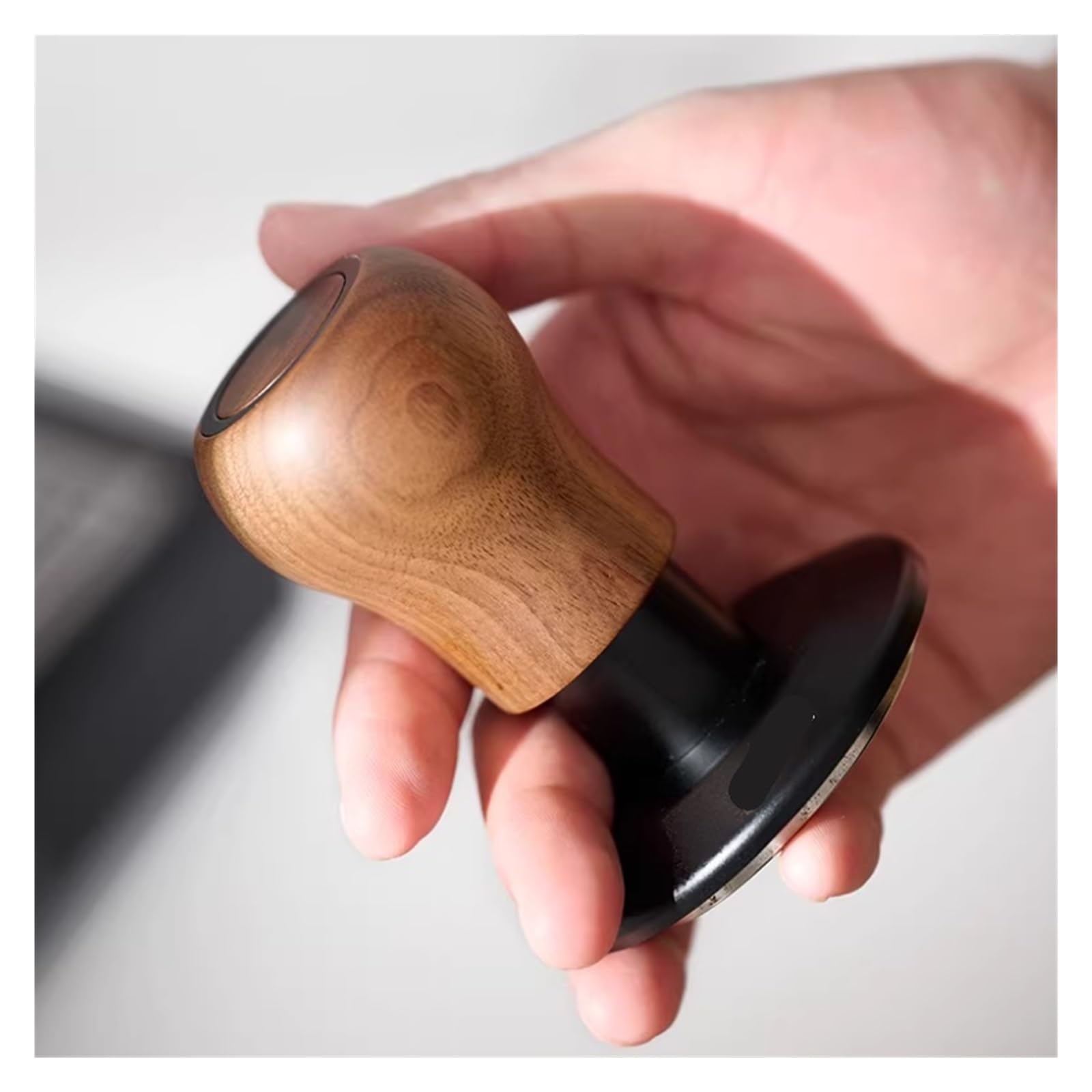 Accesorio For Máquina De Café Tamper Con Resorte Y Mango De Madera. Compatible Con WPM De 58 Mm.