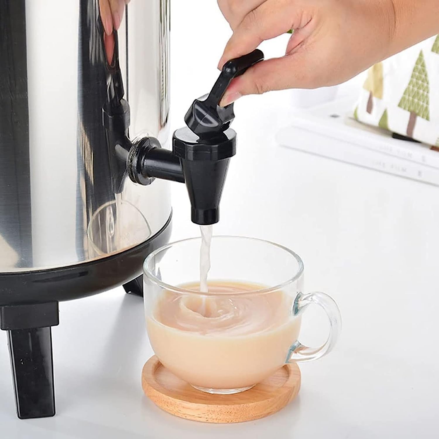 Dispensador de agua caliente con grifo, termo de acero inoxidable para catering, hervidor de agua con termostato de 6 l/8 l/10 l/12 l, termo de café comercial con barril aislado, aislado durante 10
