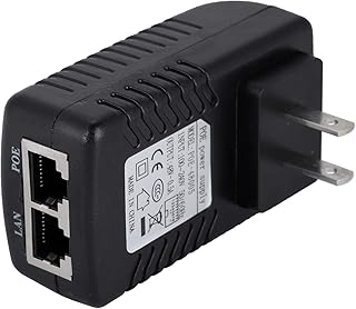 POE Wall Plug POE Injector Adapter Over Ethernet Adapter with Short Circuit Over Current Over Voltage Protection for IP Camera 100-240V US Plug