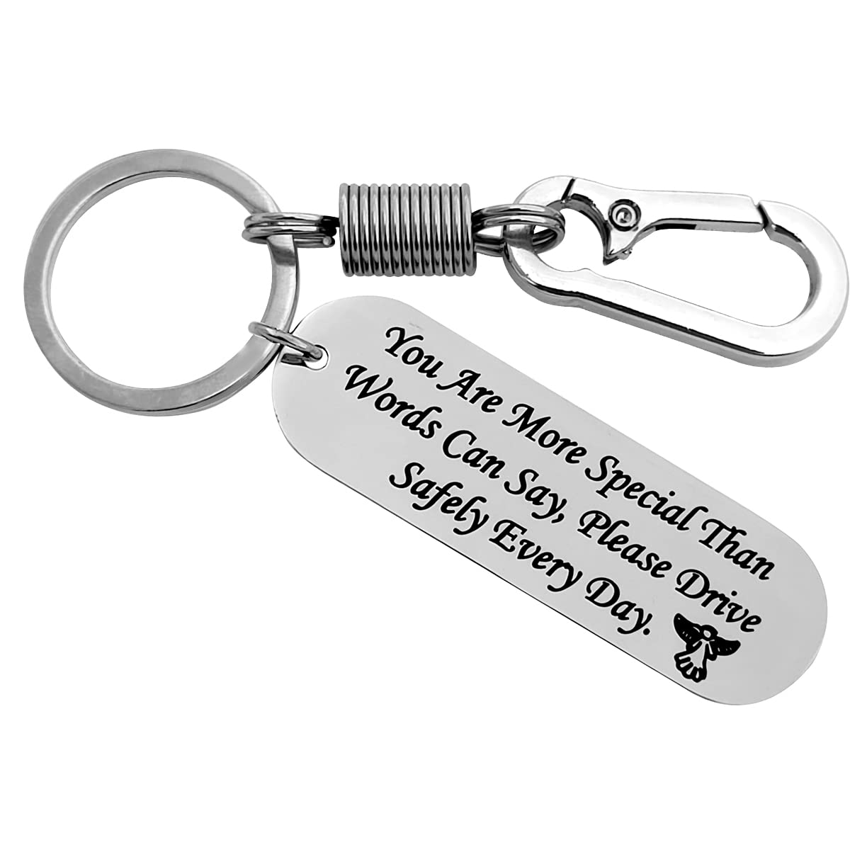 Personalize Black Laser engraved Drive safe keychain gifts for boyfriend husband valentine Friend ship day anniversary wedding gifts birthday car Key chain for loved one (MORE SPECIAL ANGEL)
