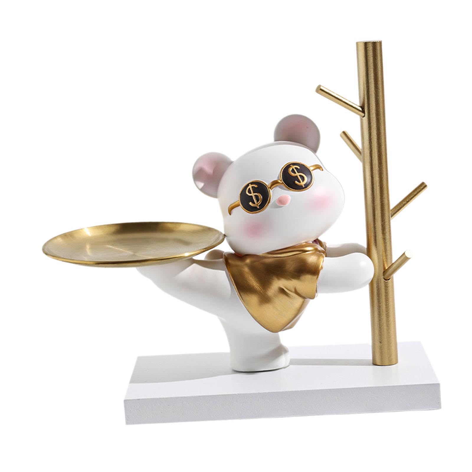 TWISAXC for Creative Animal Figurine Holding Storage Tray Crafts Art Candy Dish Bowl Decoration Watches Aniaml Sculpture Tray Snacks