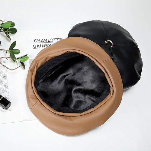 Miniatura 8 de KESYOO - Gorro francés de piel sintética con boina de piel sintética