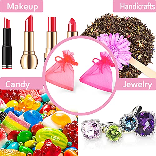 Image of LYSXP Organza Bags 3.5x4.7 Inch 100pcs Random 10 Colors Mesh Organza Gift Bags with Drawstring, Jewelry Favor Pouches Wedding Party Christmas Candy