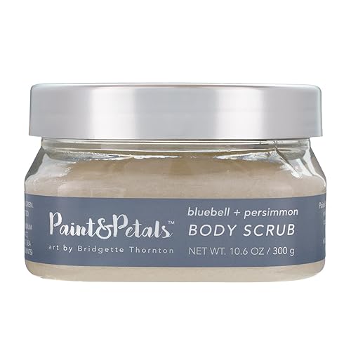 PAINT&PETALS - Exfoliante corporal con aroma a Bluebell & Persimmon, proporciona un brillo radiante con cristales exfoliantes de sal y azúcar, nutre