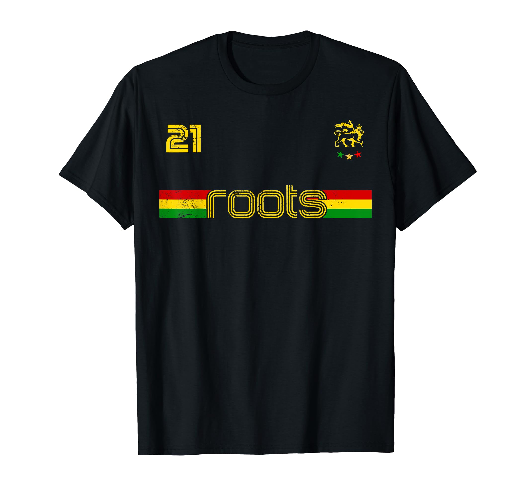 Reggae Rastafari Ethiopia Jamaica Football Soccer style T-Shirt