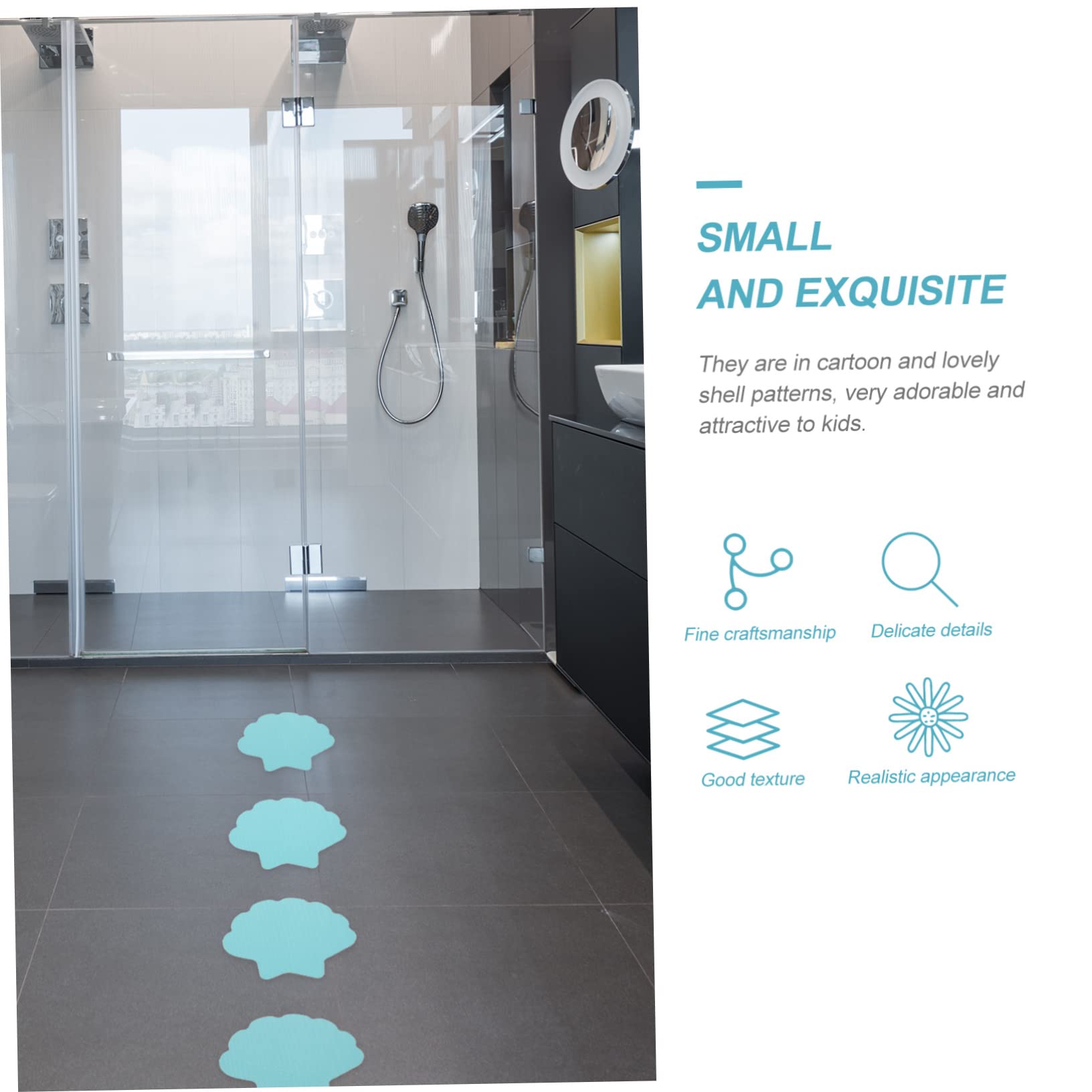 Ciieeo 4 Juegos baño Pegatinas Antideslizantes de Ducha de bañera Decorativa Adhesivos bañera Antideslizantes Antideslizante Piscina Precioso baño Pegatinas bañera Pegatinas