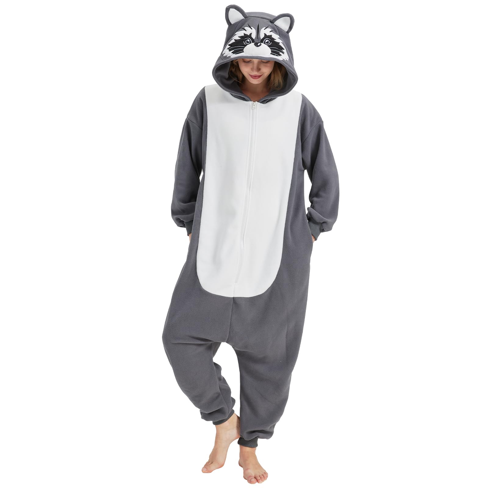 Procione Onesie Adulto Pigiama Halloween Cosplay Carnevale Animale Pigiameria Donna Uomo