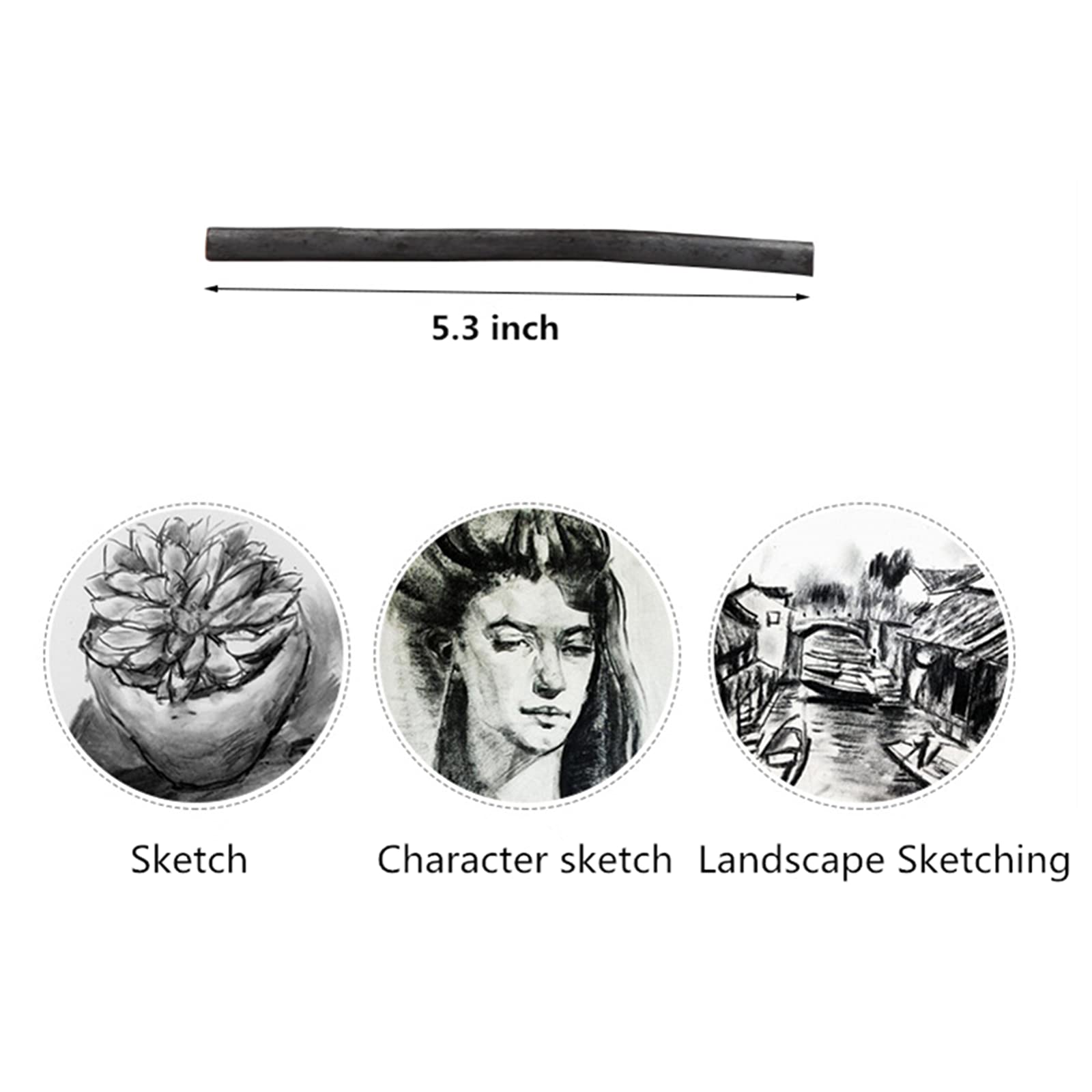 JinYu 31 Pcs Vine Charcoal, Soft, Black Charcoal Sticks for Drawing, Sketching, and Fine Art, Willow Sketch Charcoal Pencils for Drawing -2 Box (3-5mm&3-8mm)