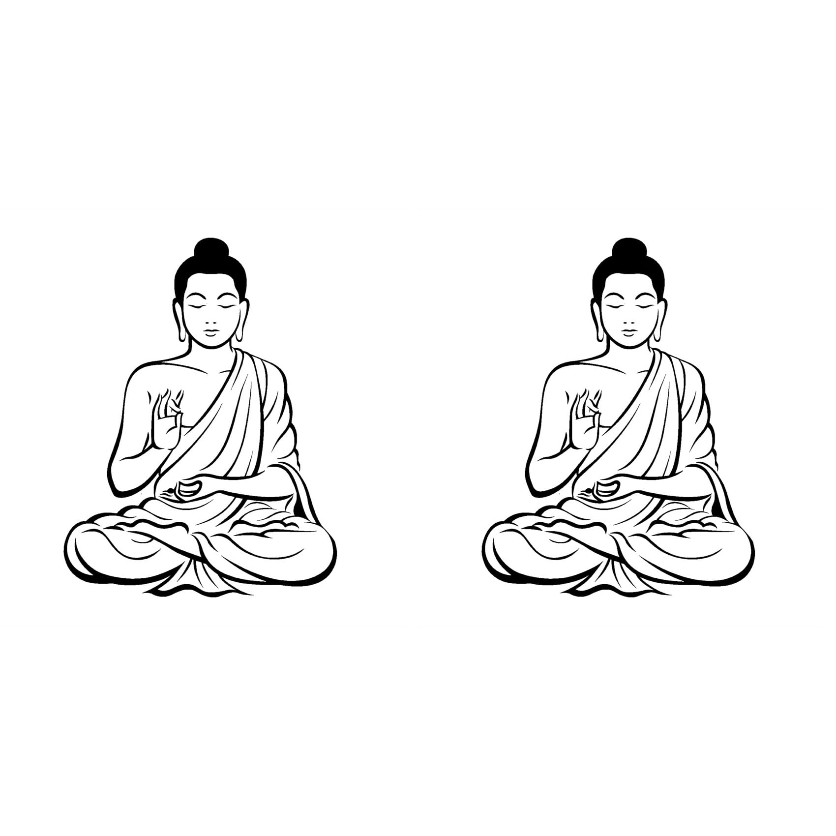 Hndhbfgrt 2X DIY Black Wall Sticker Meditating Buddha Decal Removable Art Mural Home Decor