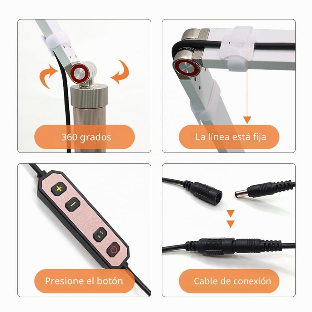 Lámpara LED de media luna para extensiones de pestañas y uñas: lámpara de pie profesional para el cuidado de los ojos