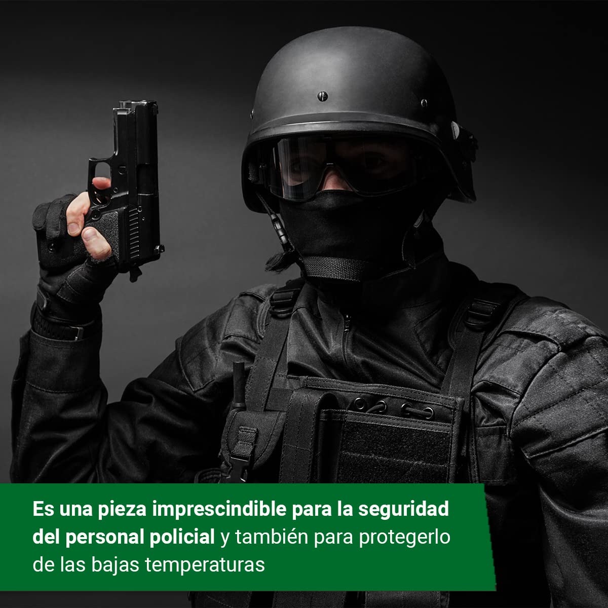 SHOKE Braga Polar para el Cuello Cortavientos - Cubrecuello deal para el Senderismo y Trekking - Material Anticorte Táctico para tu Seguridad - Negra