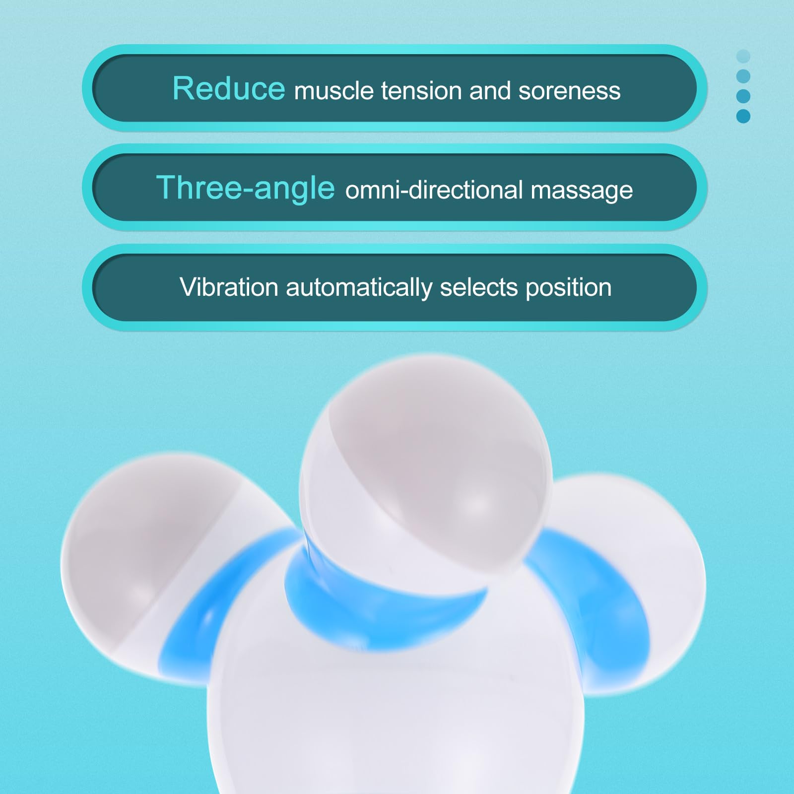 Mini Masseur Vibrant USB Bleu Physiothérapie Manuelle par Acupuncture à 3 Points pour Dos Cou et Taille Appareil Portable pour Musculaire et Fatigue Corporelle