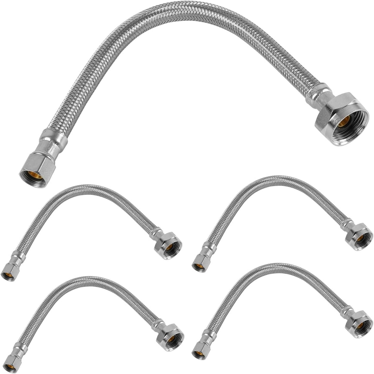 (30 Pack) Efield 16 Inch Toilet Braided Hose, 3/8"Compression X 7/8"Ballcock, Braided, Metal Nut Toilet Connectors(16 Inch), (HOSE107-30PCS)