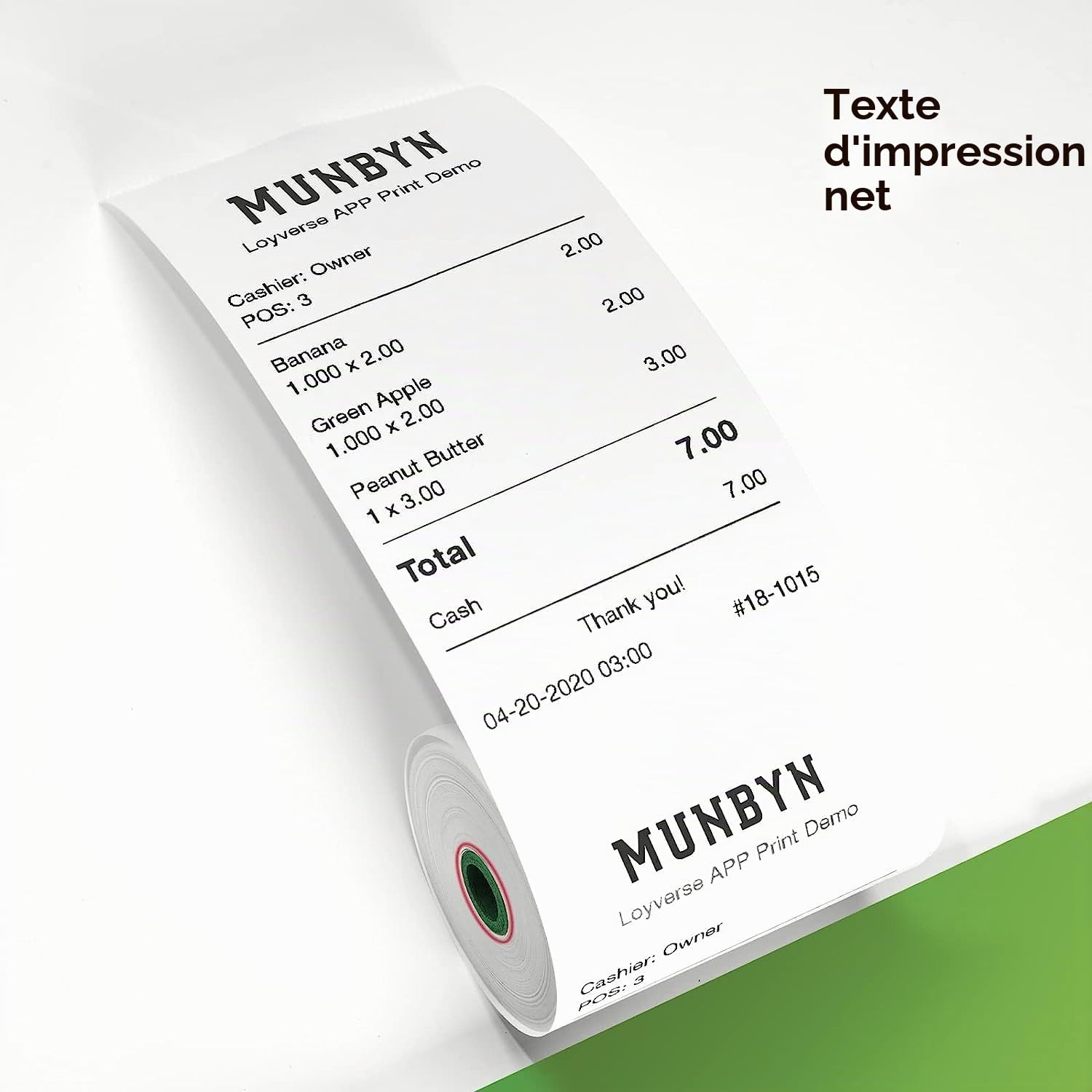 MUNBYN Papier Thermique 80mm POS Bobine 80x50mm Rouleau Ticket De Caisse 10 Rolls