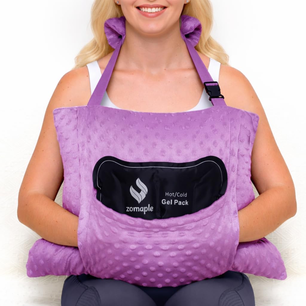 Zomaple 2pc Hysterectomy Pillow with Strap & Gel Pack for Recovery Support