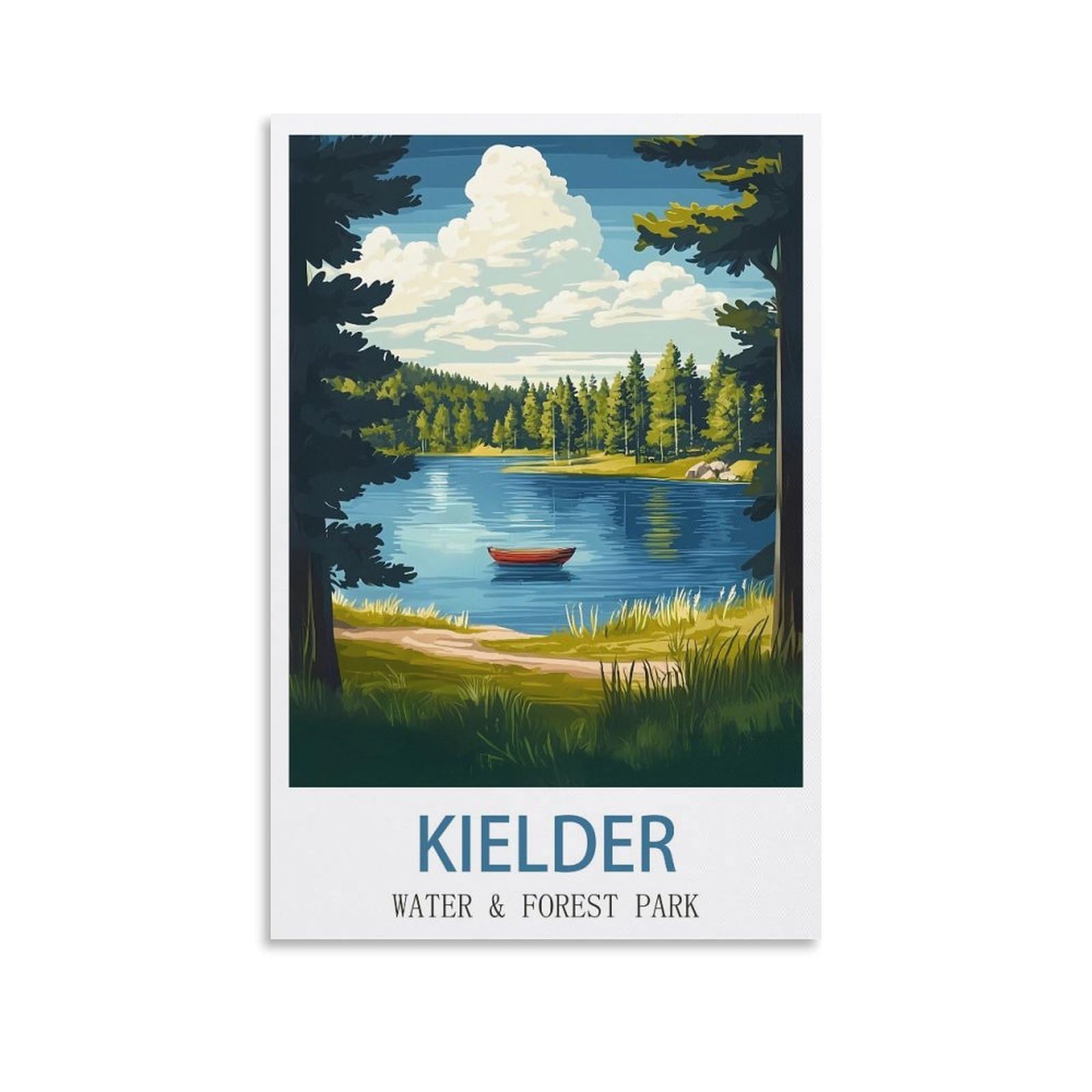 ZHILIJING Kielder Water Forest Park Vintage Travel Posters 16x24inch(40x60cm) Painting Canvas Wall Posters
