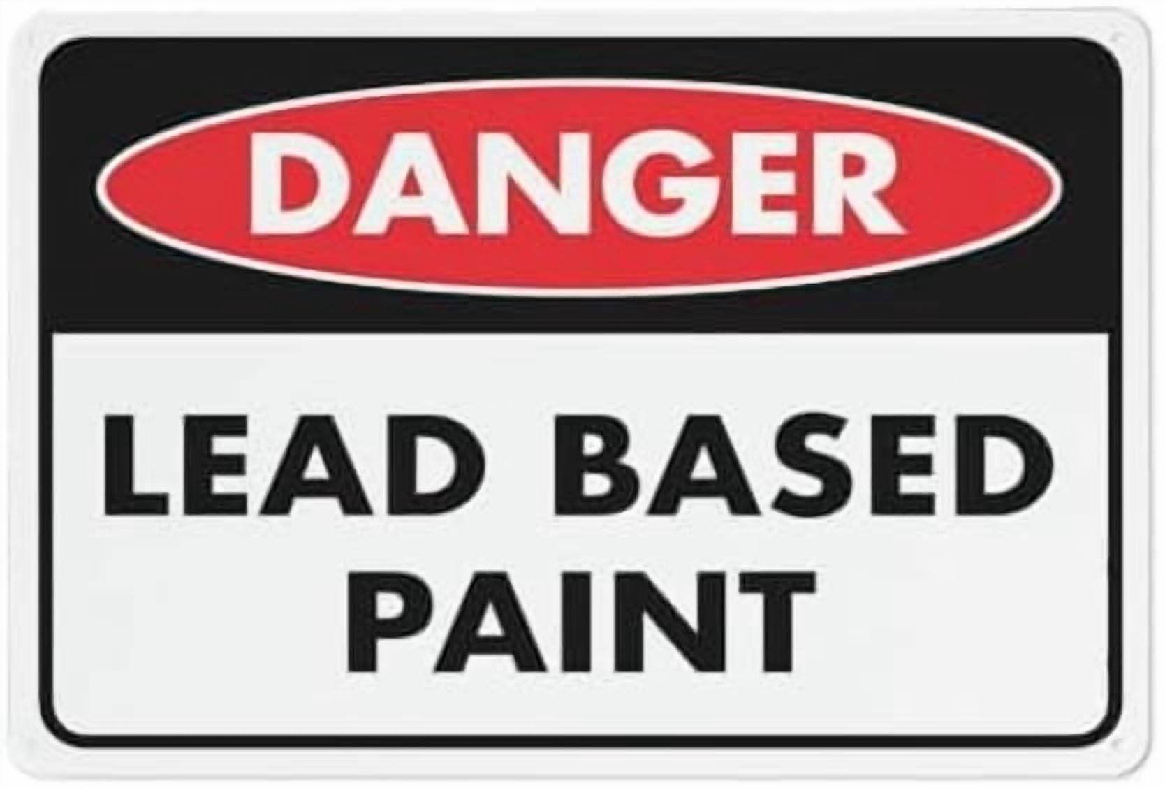 (2-Pack) Metal Tin Sign Danger Lead Based Paint Sign 8"X12" Rust Free Signs Outdoor, Sign For Home, Business, Yard