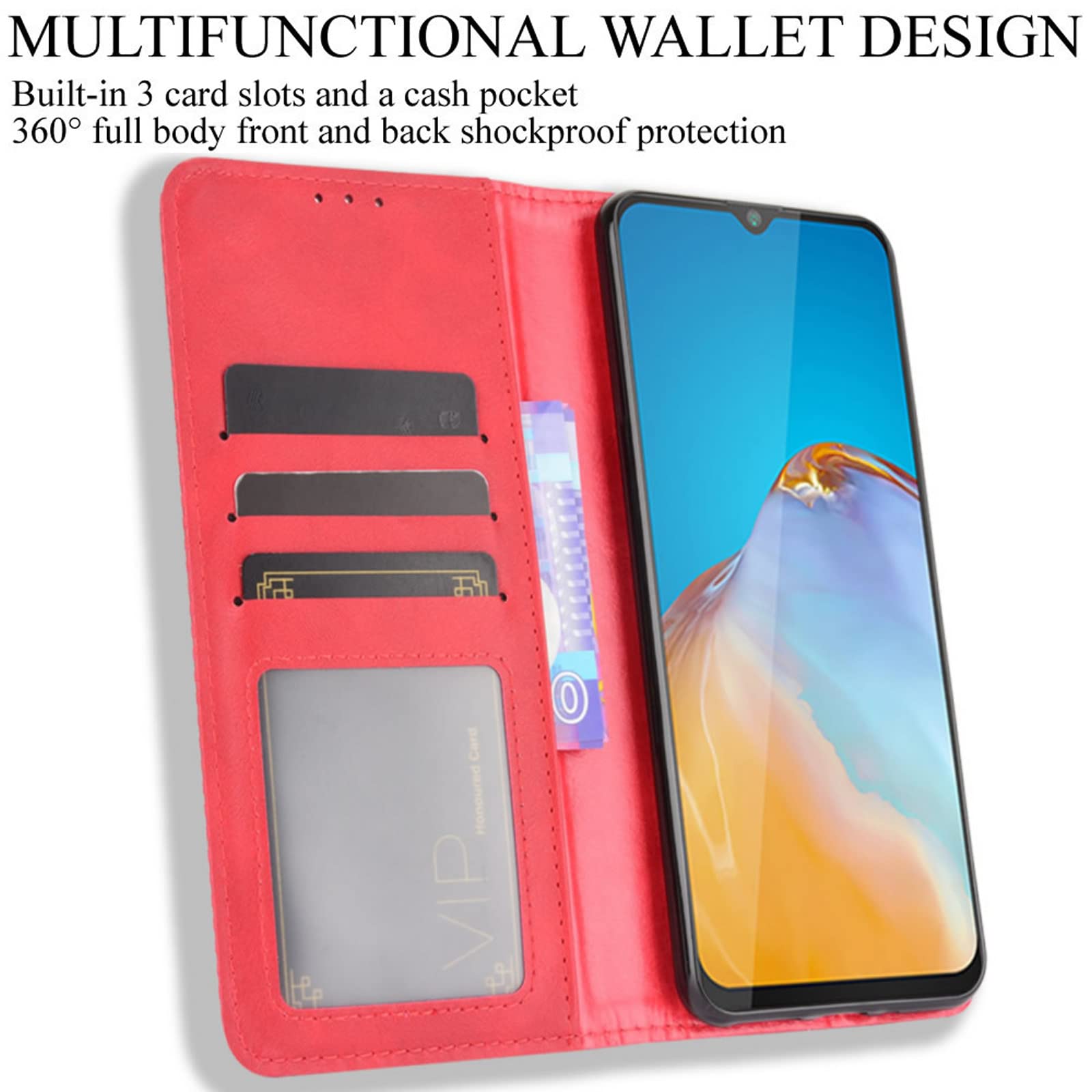 Handyhülle Für Cubot Note 20 / Note 20 Pro – Leder-Klapphülle Mit Kartenfächern, Magnetisch, Stoßfest, Blau