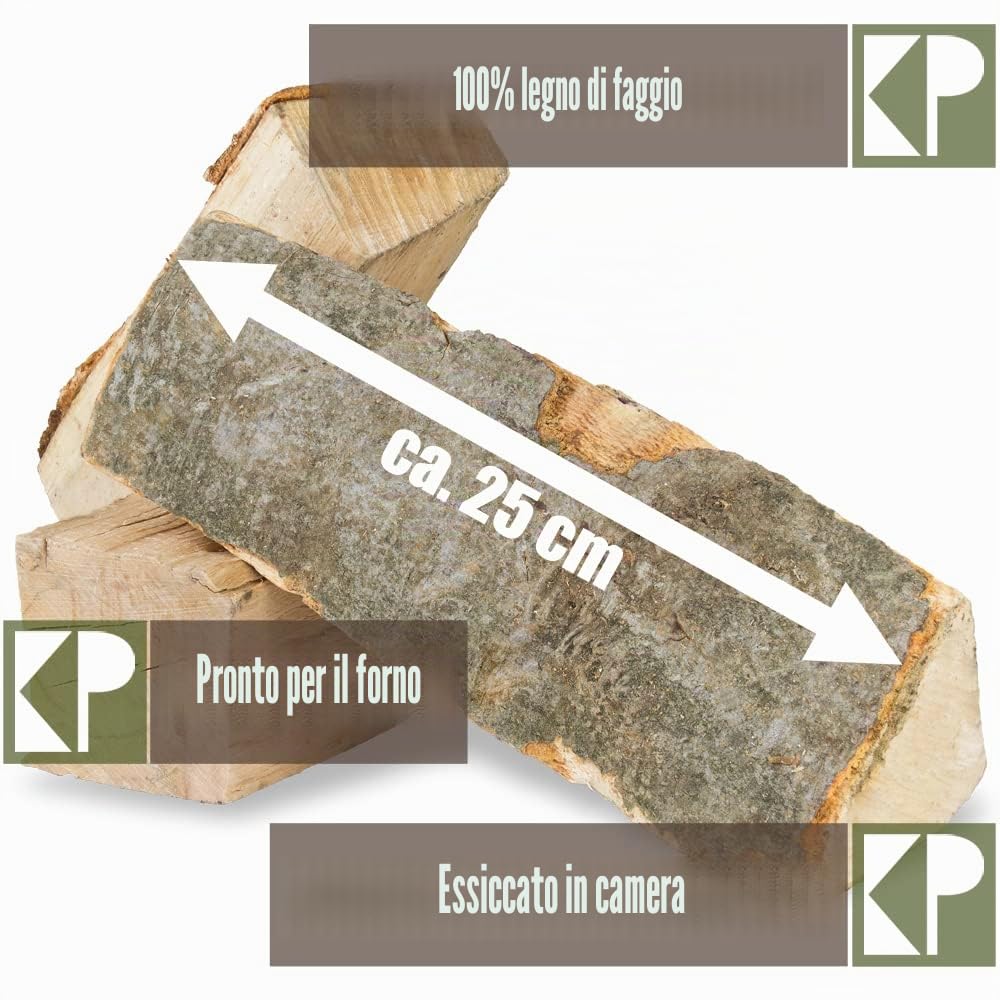 Legna da Ardere 60 kg Per Stufa e Camino Braciere Griglia Cestello per il Fuoco Ceppi 25 cm Kingpower