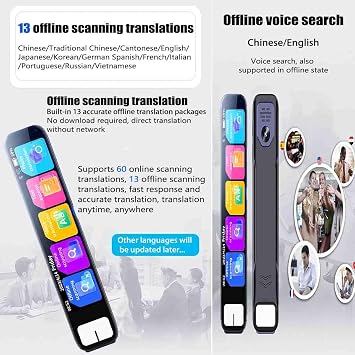 AI Smart Pen,Translator Scanner Pen,Instant AI Answers for Math,History & More Offline Translation (60+ Languages),Camera,Bluetooth,Music & File Storage,Scan Reader Pen Language Translator