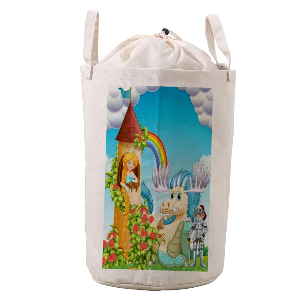 Sac de rangement princesse en lin pour linge enfant chambre et bain