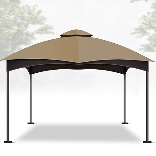 10'x12' Replacement Gazebo Canopy Top Cover Double Tiered Outdoor Canopy