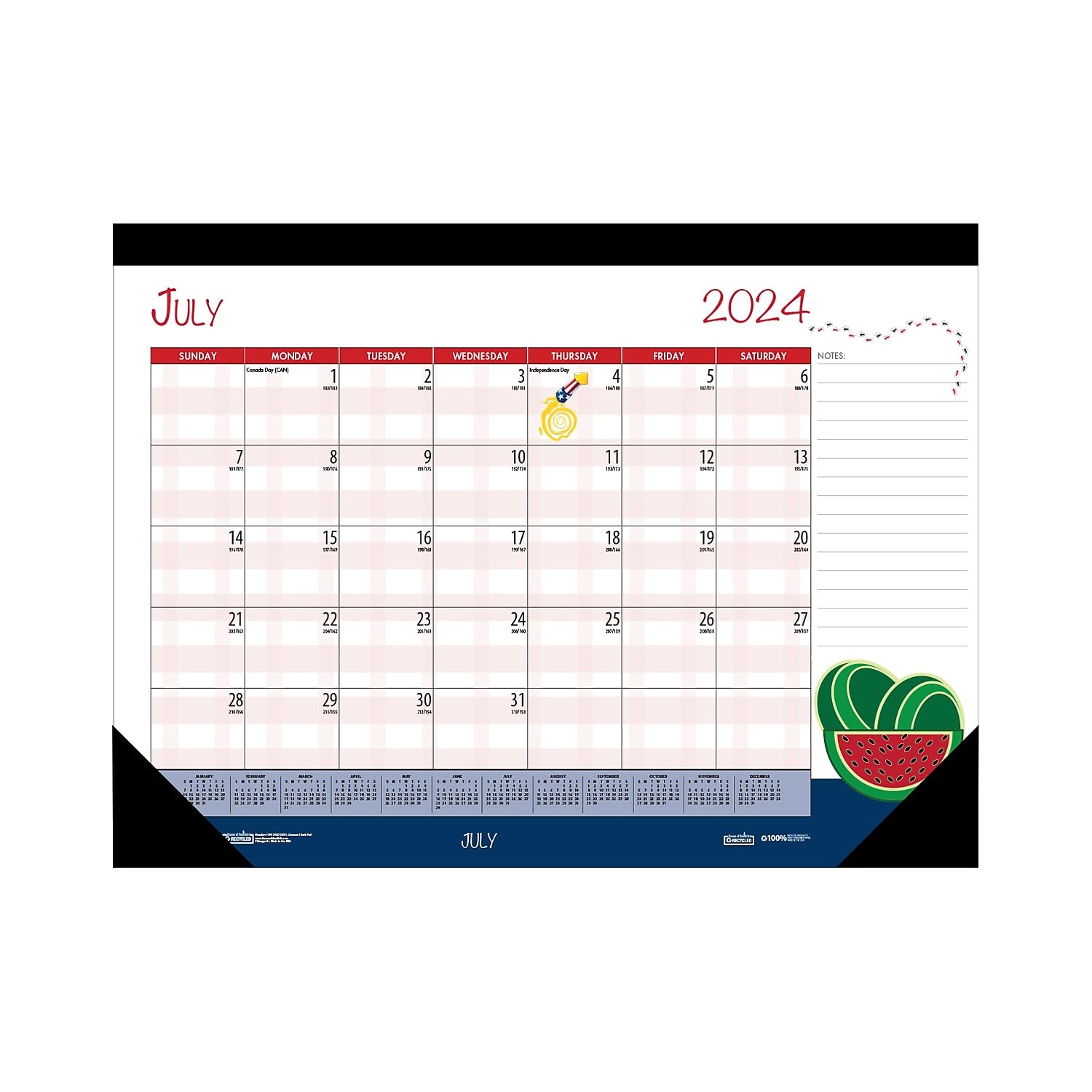 2024–2025 House of Doolittle saisonale Feiertagsdarstellungen, 55,9 x 43,2 cm, akademischer Monats-Schreibtischunterlage, Kalender (1395–25)