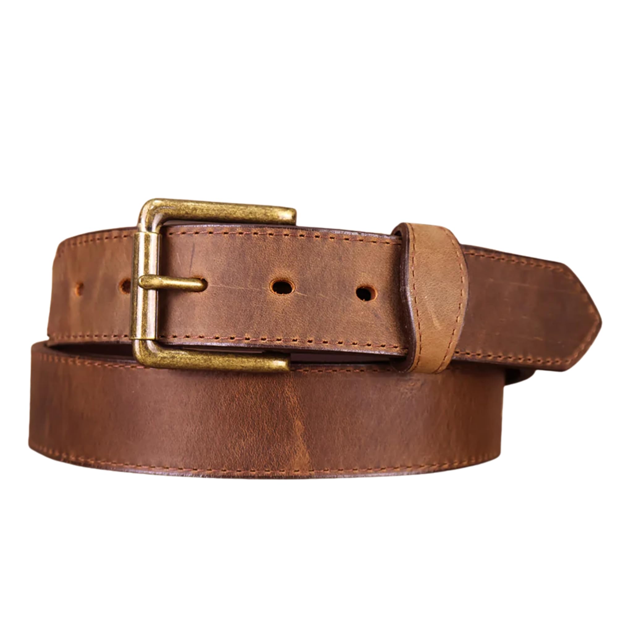 Yoder Leather Company Amish Made Oil Tanned Belt with Scalloped Tabs