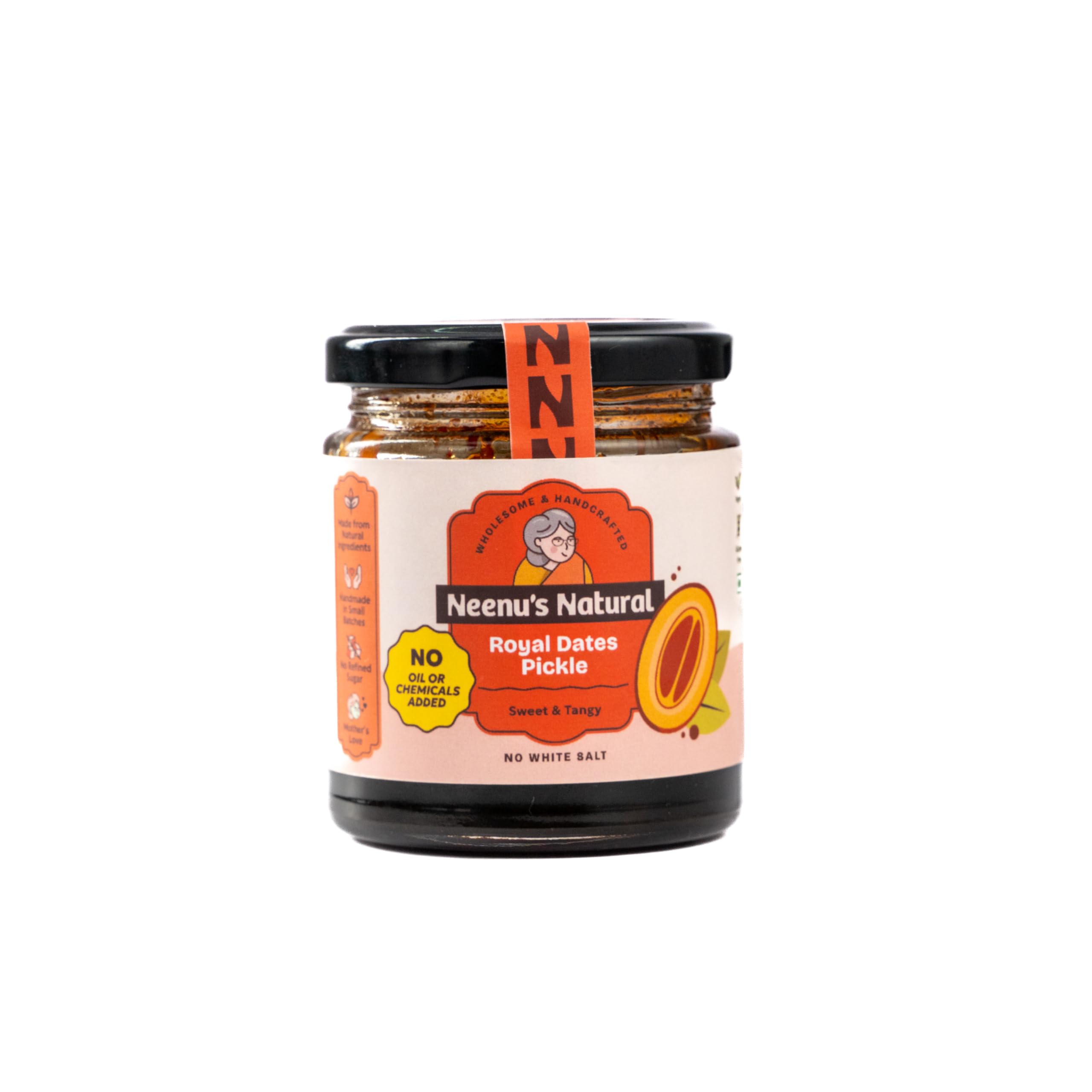 neenu's natural royal dates pickle - 200gm | healthy royal dates achaar | traditional indian preserve | no oil & no preservatives | nutrient rich sweet & savoury pickle