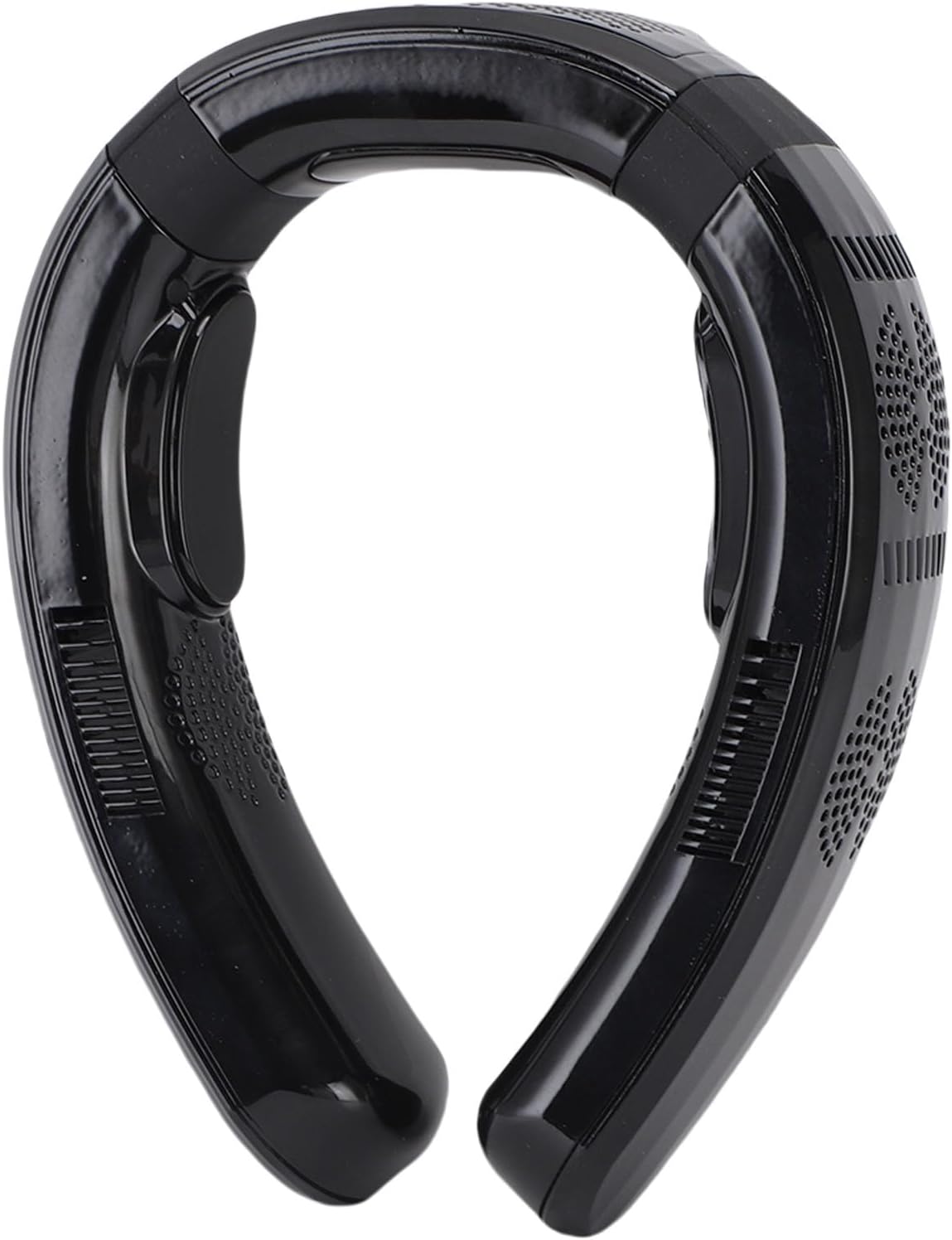 Fafeicy Portable Neck Fan, Quiet Wearable Bladeless Cooling and Heating Fan, Lightweight Rechargeable Personal Cooler for Outdoor Activities (Bright Black)