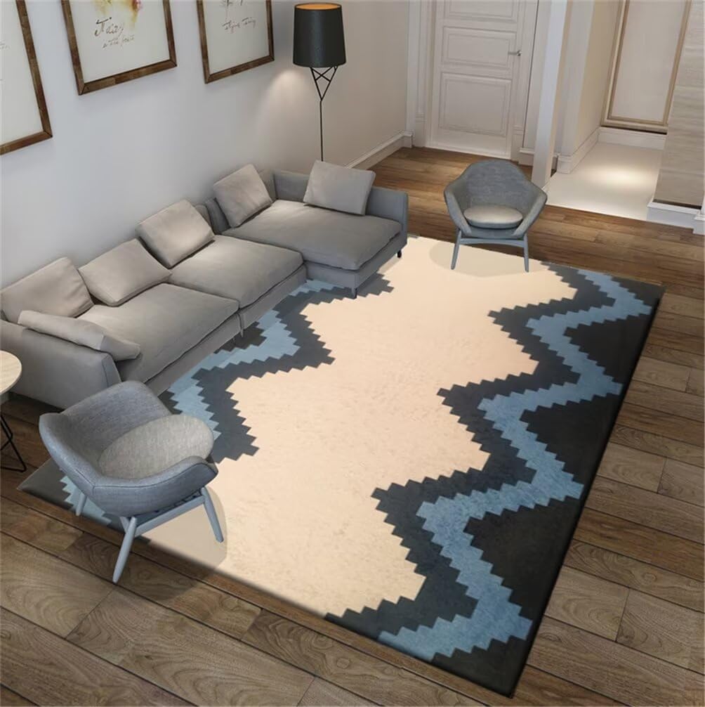 Tapis de couloir long et grand tapis de chambre enfant bleu pour créer un espace de jeu cosy