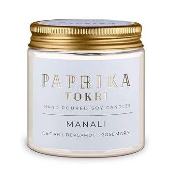 Paprika Tokri Soy Candles | MANALI - Cedar, Bergamot and Rosemary Scented Candle | Hand Poured 100% Pure Soy Wax Candles | Eco Friendly | Luxury Scented | Burn Time 30 Hours