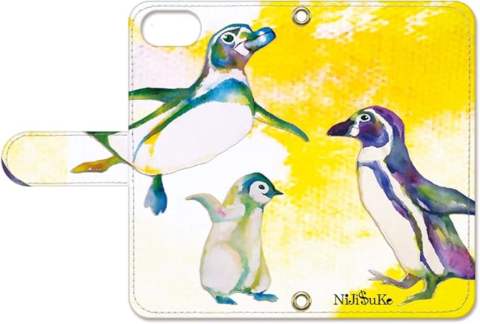 Amazon Co Jp Iphonese 第2世代 Iphone8 Iphoneケース 手帳型 カード収納 ミラー付き ストラップホール 水彩 ペンギン アイフォンケース スマホケース 携帯電話用ケース Collaborn Nijisuke ニジスケ イエロー Iphone7 Iphone6s Iphone6対応 家電 カメラ