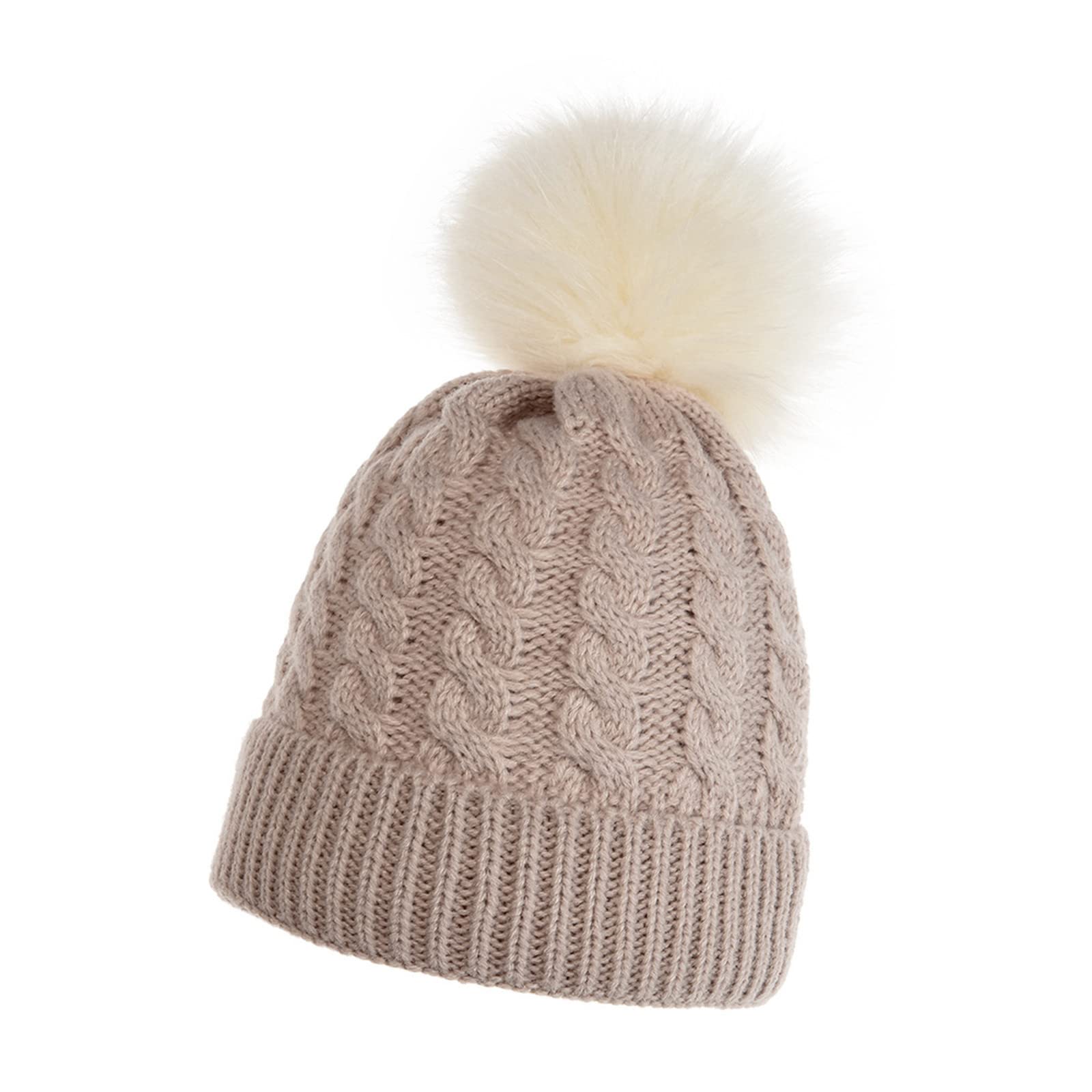 Czapka Zimowa Ciepła Podszewka Bawełniana Cienka Dzianinowa Czapka Dla Malucha Dziecięca Chłopięca Czapka Zimowa Dla Dziewczynek 55 Dziewcząt/Beige/One Size