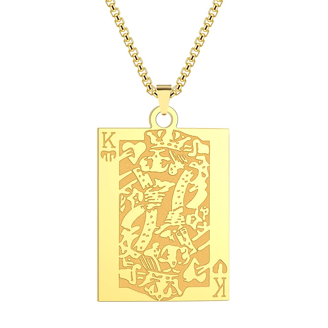 Chengxun Square Black Pendant Necklace for Women Simple Versatile Clavicle Chain Gold Chain Necklace, Gold Brass Cotton