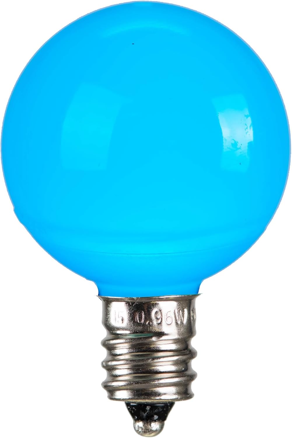 Vickerman G40 Teal Ceramic LED Nickel Base Bulb E12 .96Watts 120Volt Dimmable, 25 Bulbs per Pack