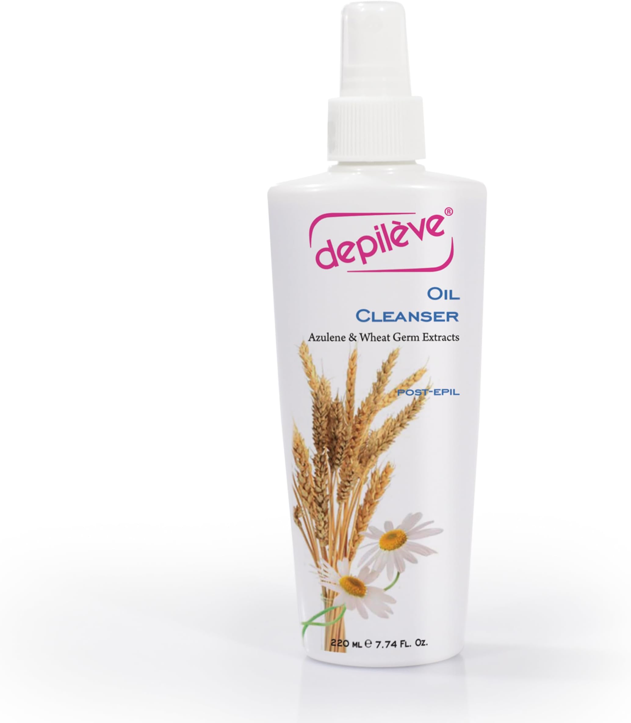 Depileve Oil Cleanser - Azulene Oil - Removes Wax Residue - AfterCare Enriched with Wheat Germ - for All Skin Types - Post Waxing Massage Oil, 7 oz.